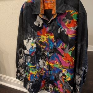Robert Graham LIMITED EDITION Colorful Abstract Men's Statement Dress Shirt.